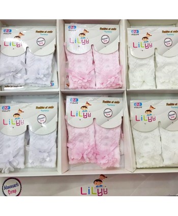 Lilyy бебешки ажурени чорапи с панделка